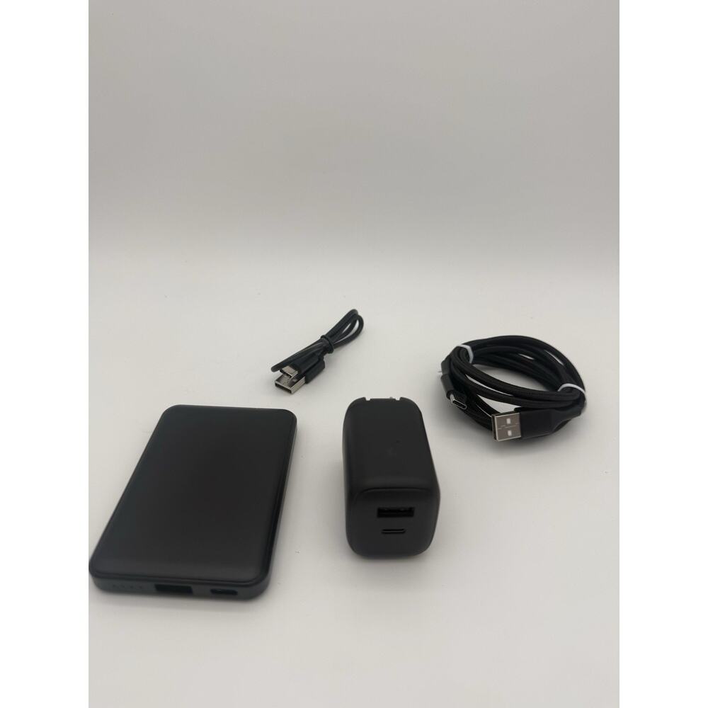 USB C Power Bank And Charger Set. 5k mAh . 6ft Slim, Fast Charging TSA Approved